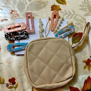 Hair clips with mini bag.